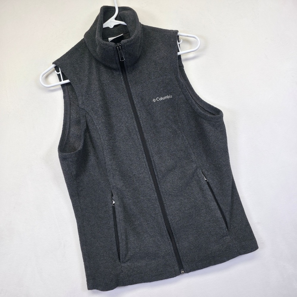 Columbia Fleece‎ Vest Womens S Gray Lightweight Layering Benton Springs Outdoor